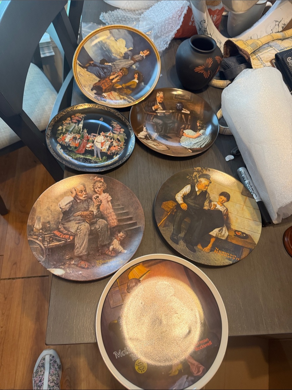 Norman Rockwell Decorative Collector Plates - Vintage Illustration Set(5) x1!